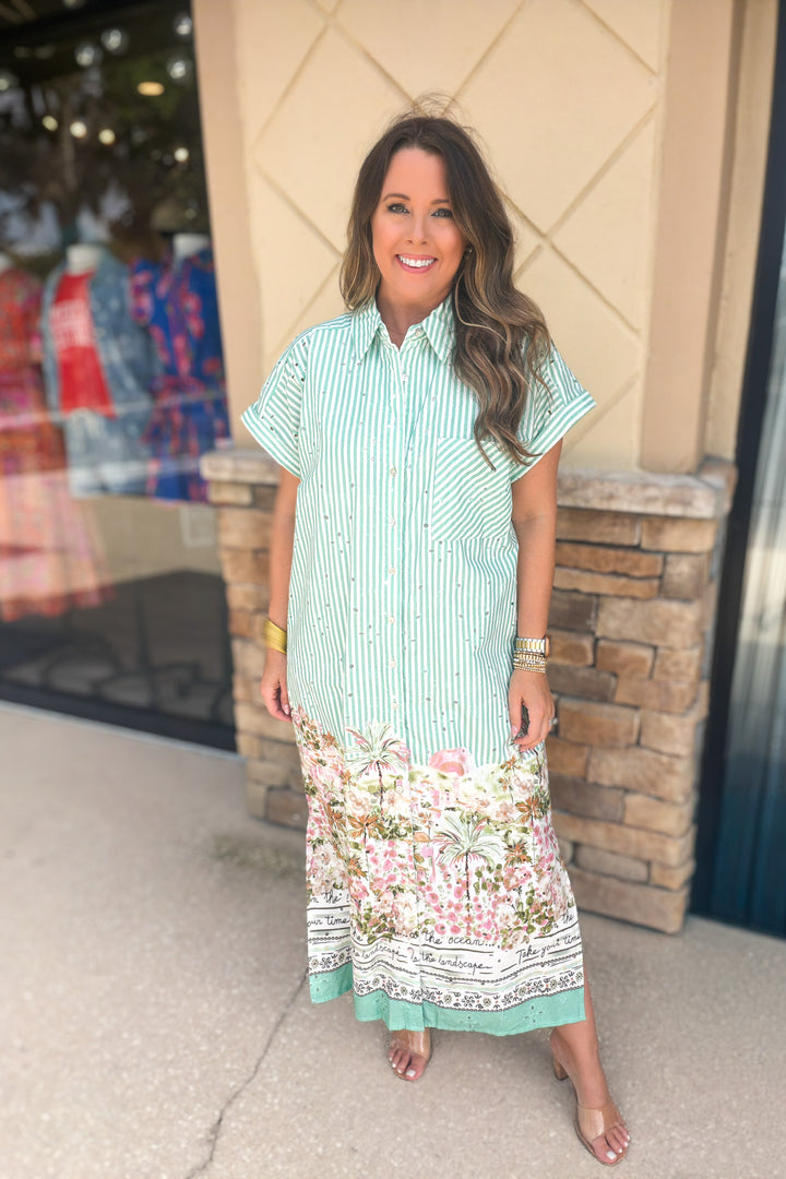 Off To Italy Midi Dress - Sage