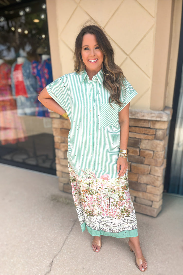 Off To Italy Midi Dress - Sage