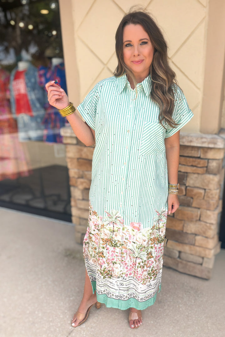 Off To Italy Midi Dress - Sage
