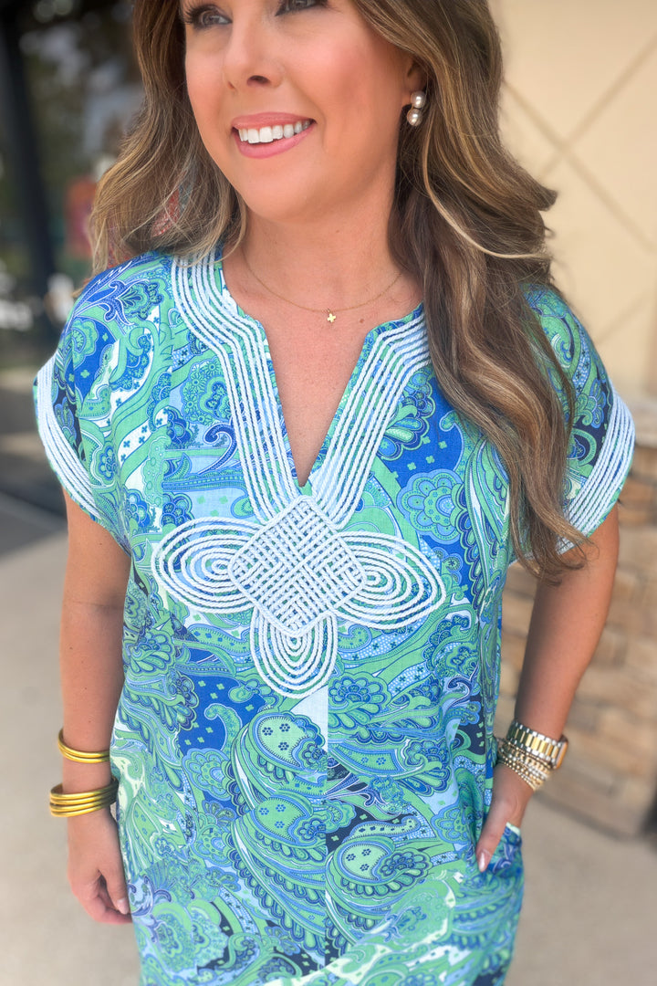 Charleston Dreaming Caftan - Green Multi