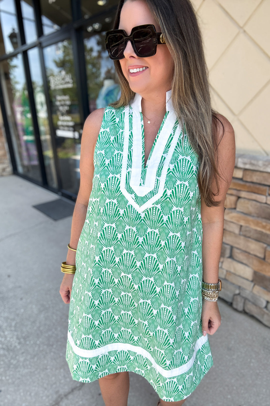Shell Ya Tank Dress -  Green