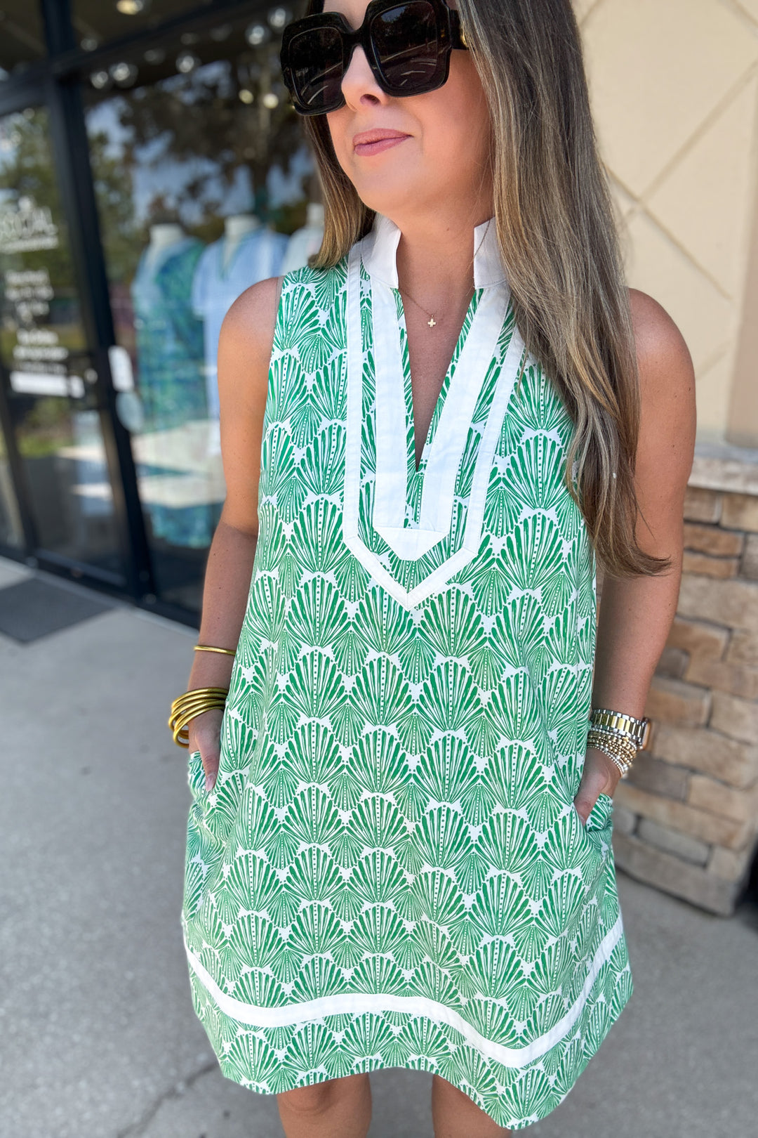 Shell Ya Tank Dress -  Green