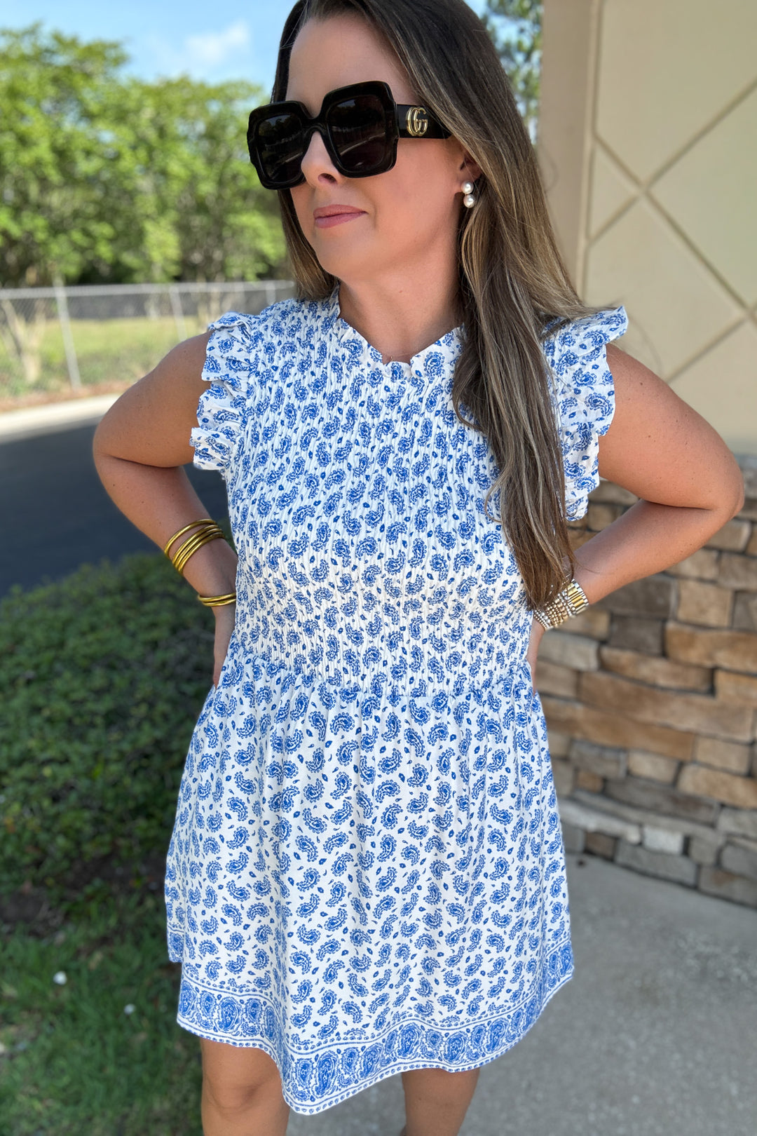 Coastal Blue Paisley Dress – B Social Boutique