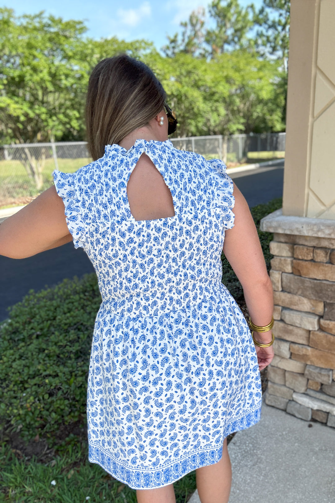 Coastal Blue Paisley Dress