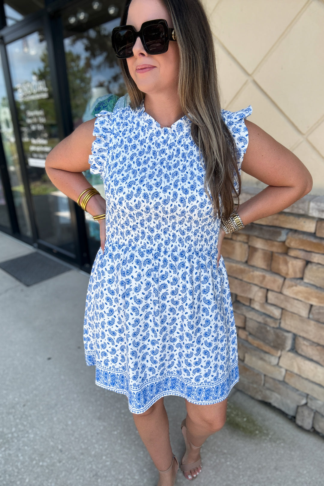 Coastal Blue Paisley Dress