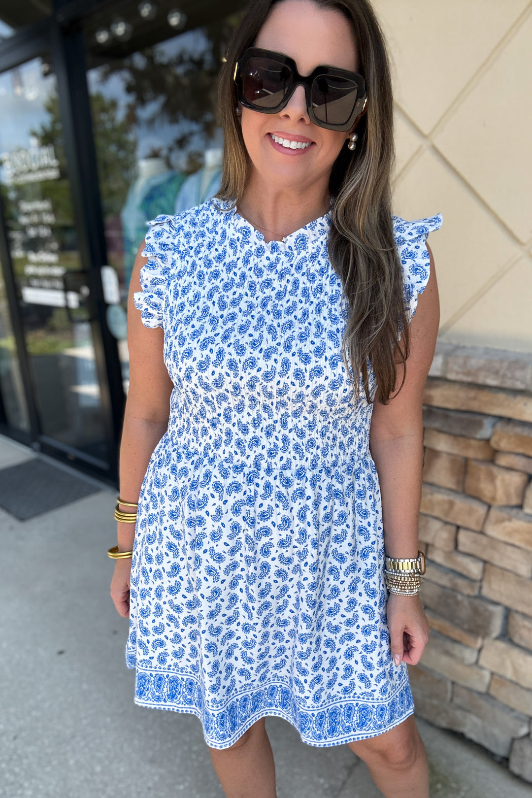 Coastal Blue Paisley Dress