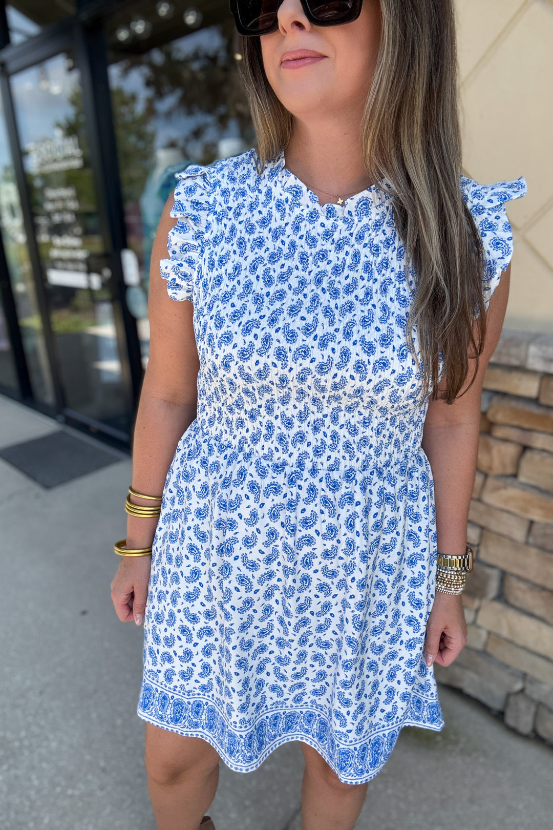 Coastal Blue Paisley Dress