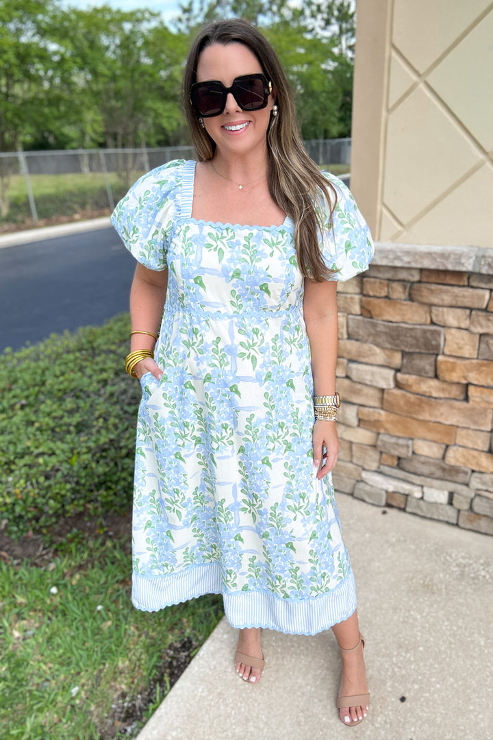 Hydrangea Garden Midi Dress