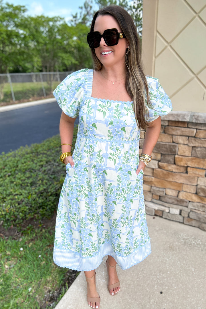 Hydrangea Garden Midi Dress