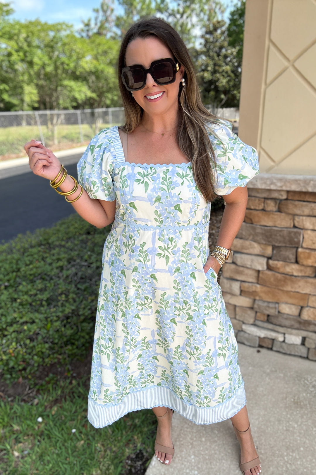 Hydrangea Garden Midi Dress