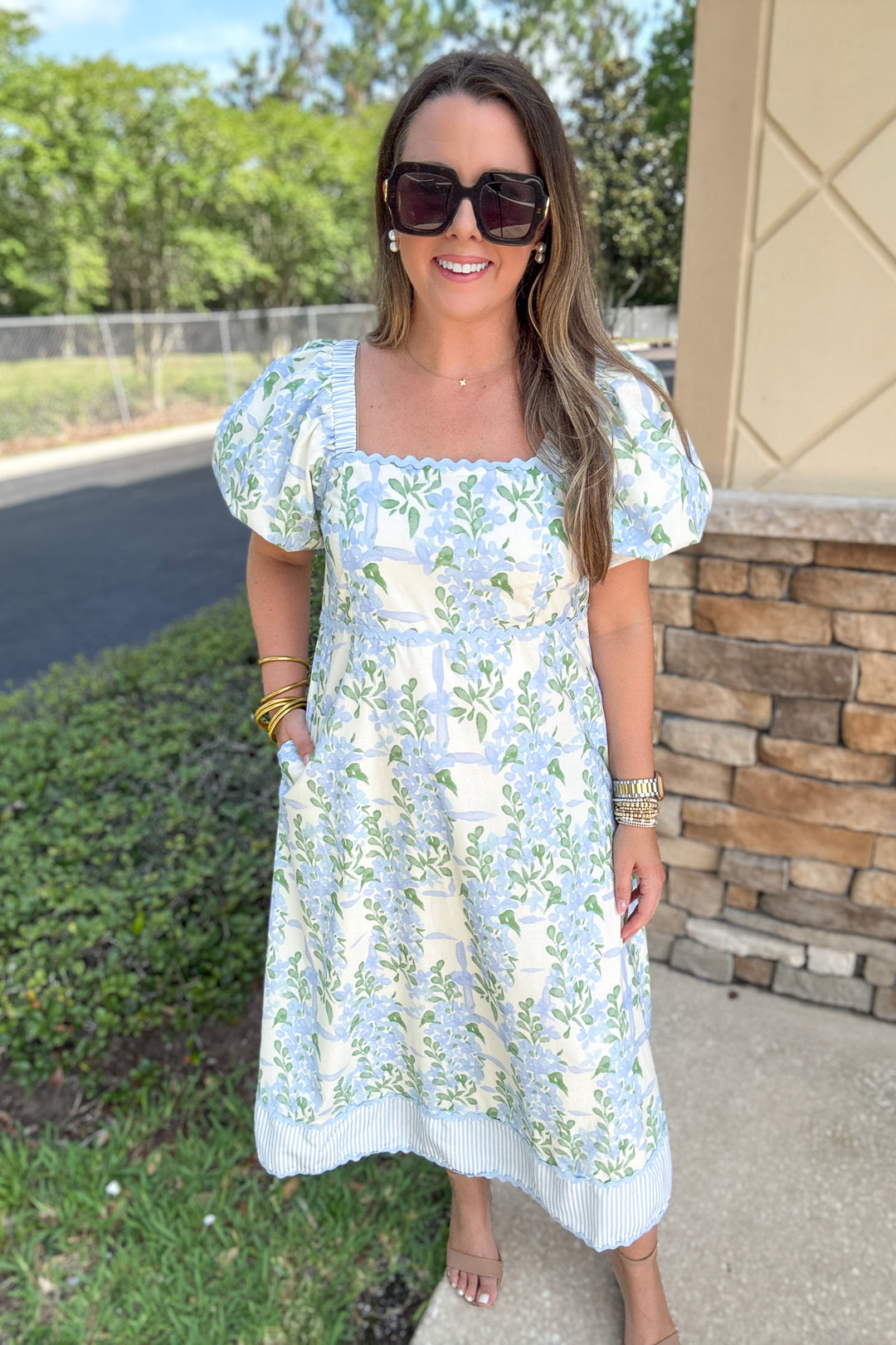 Hydrangea Garden Midi Dress
