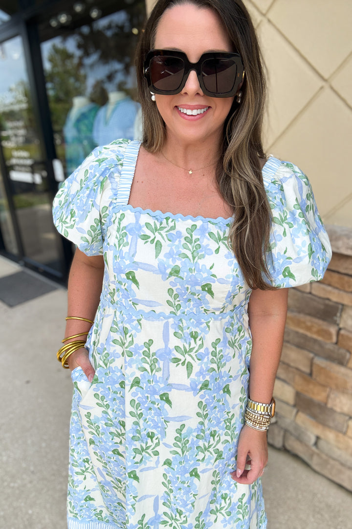 Hydrangea Garden Midi Dress