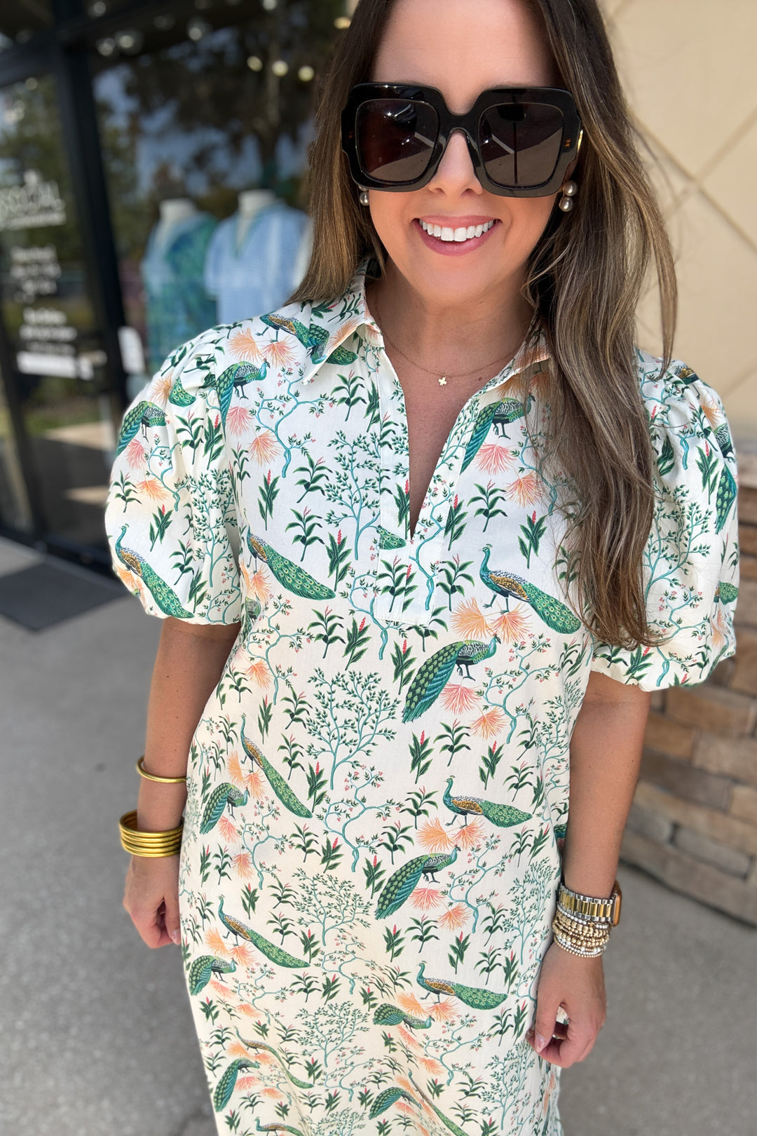 Peacock Garden Maxi Dress