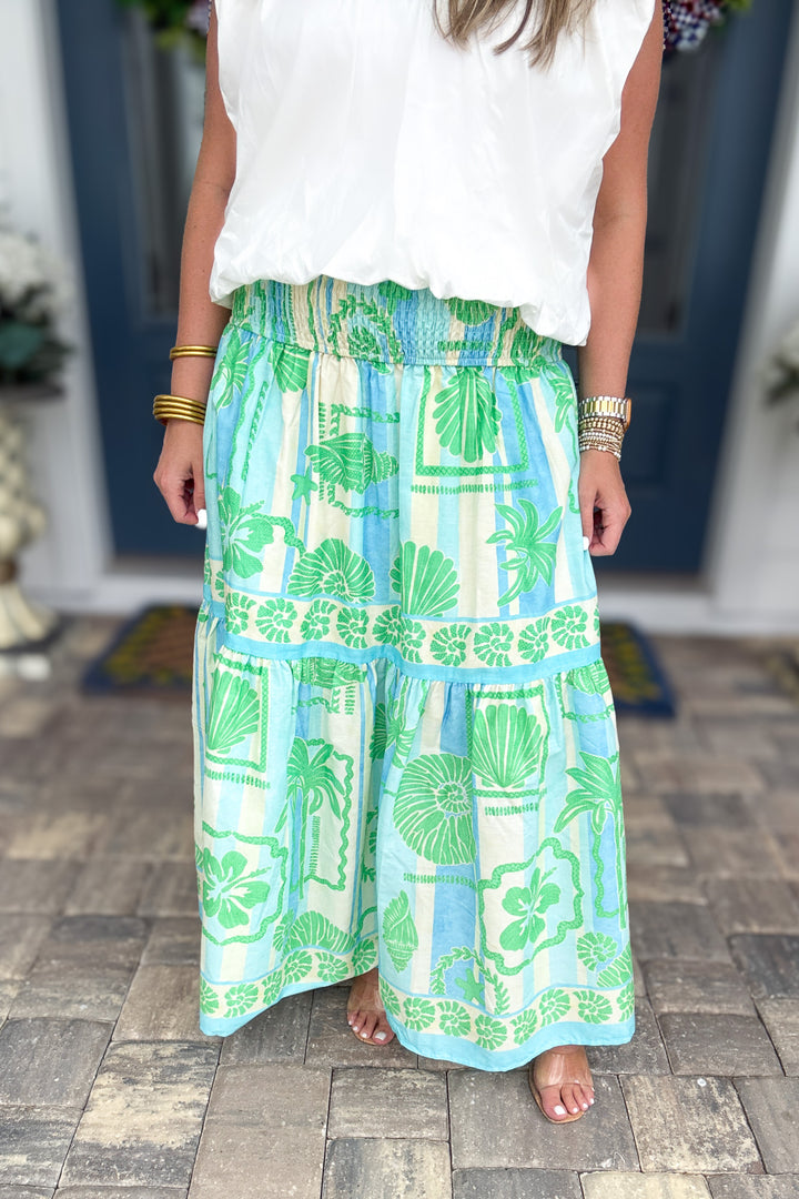 Karlie: Shell Smock Tier Maxi Skirt