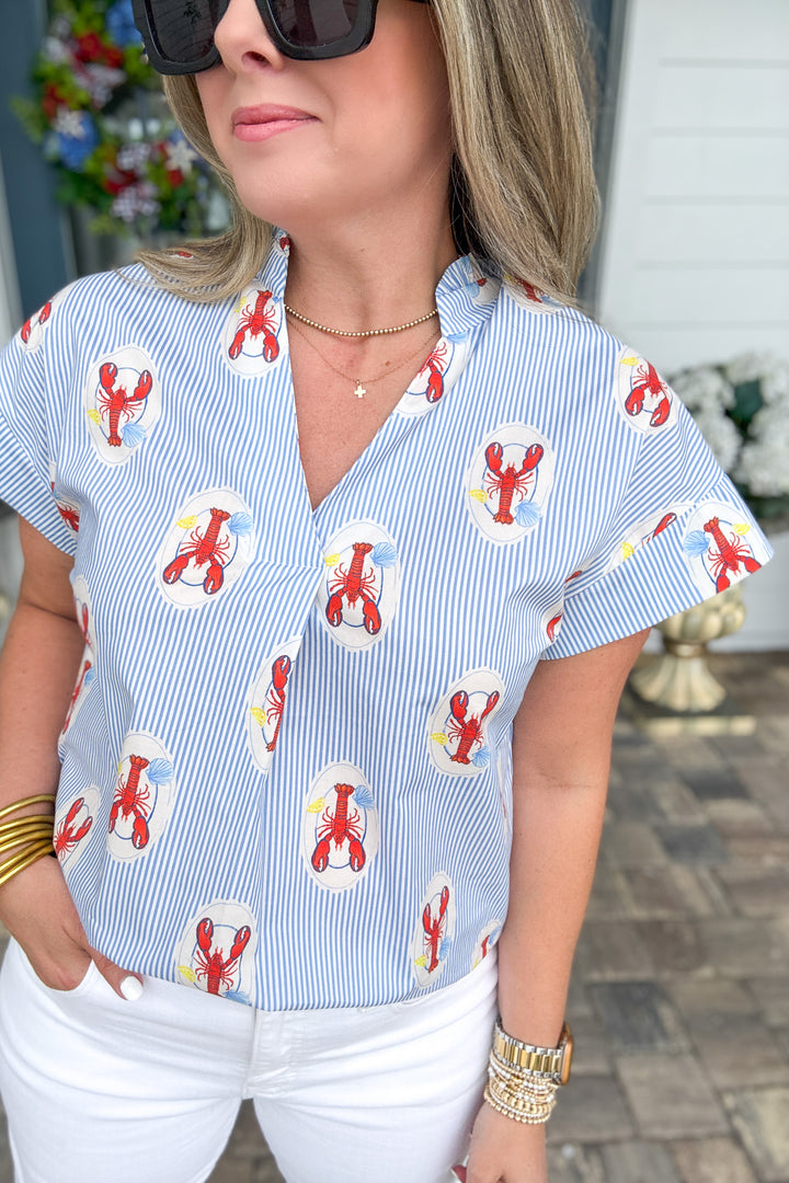 THML: Coastal Lobster Stripe Top