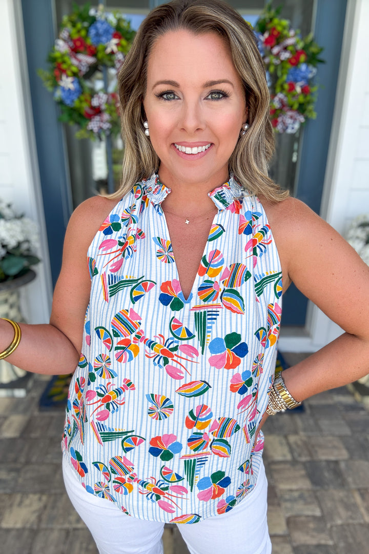 THML: Coastal Lobster Print Tank Top