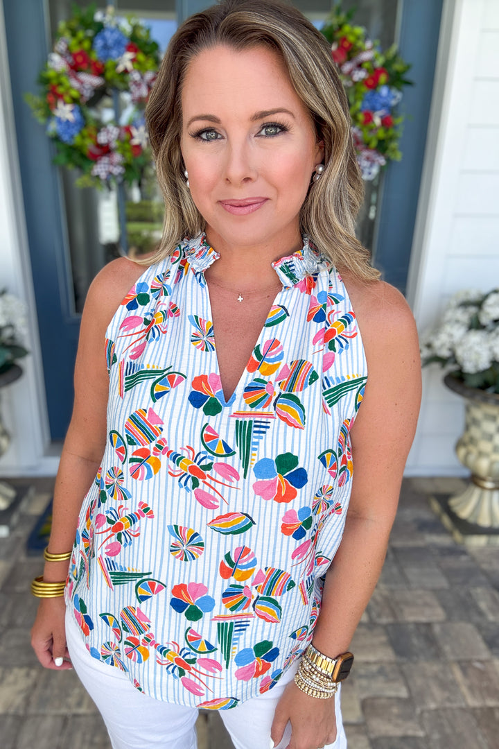 THML: Coastal Lobster Print Tank Top