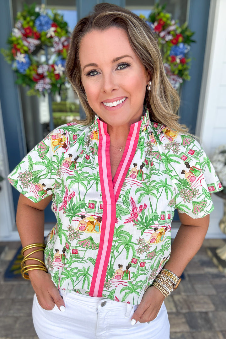 THML: Palm Beach Toile Top