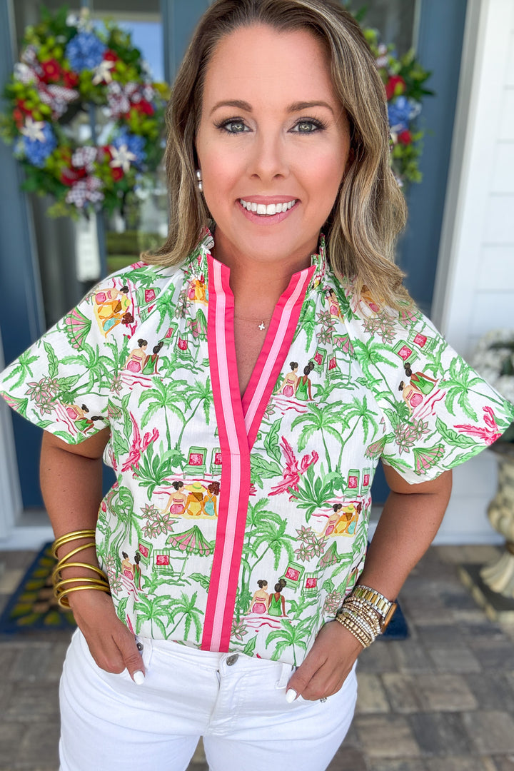 THML: Palm Beach Toile Top