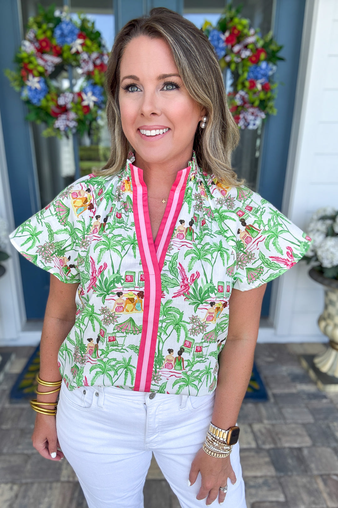 THML: Palm Beach Toile Top