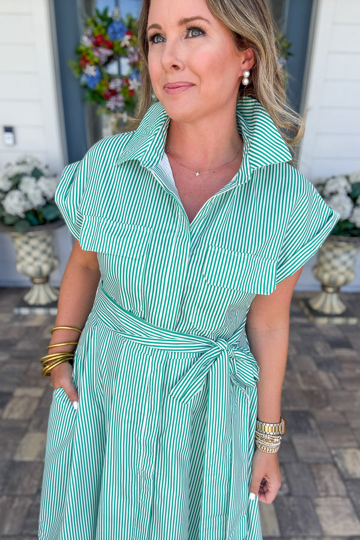 Emerald Coast Stripe Midi Dress