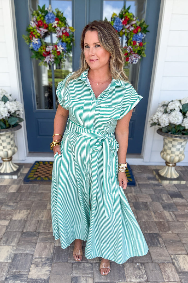 Emerald Coast Stripe Midi Dress