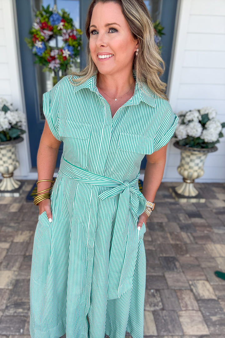 Emerald Coast Stripe Midi Dress