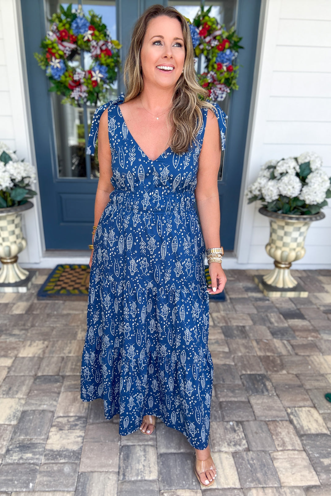 THML: Coastal Catch Maxi Dress