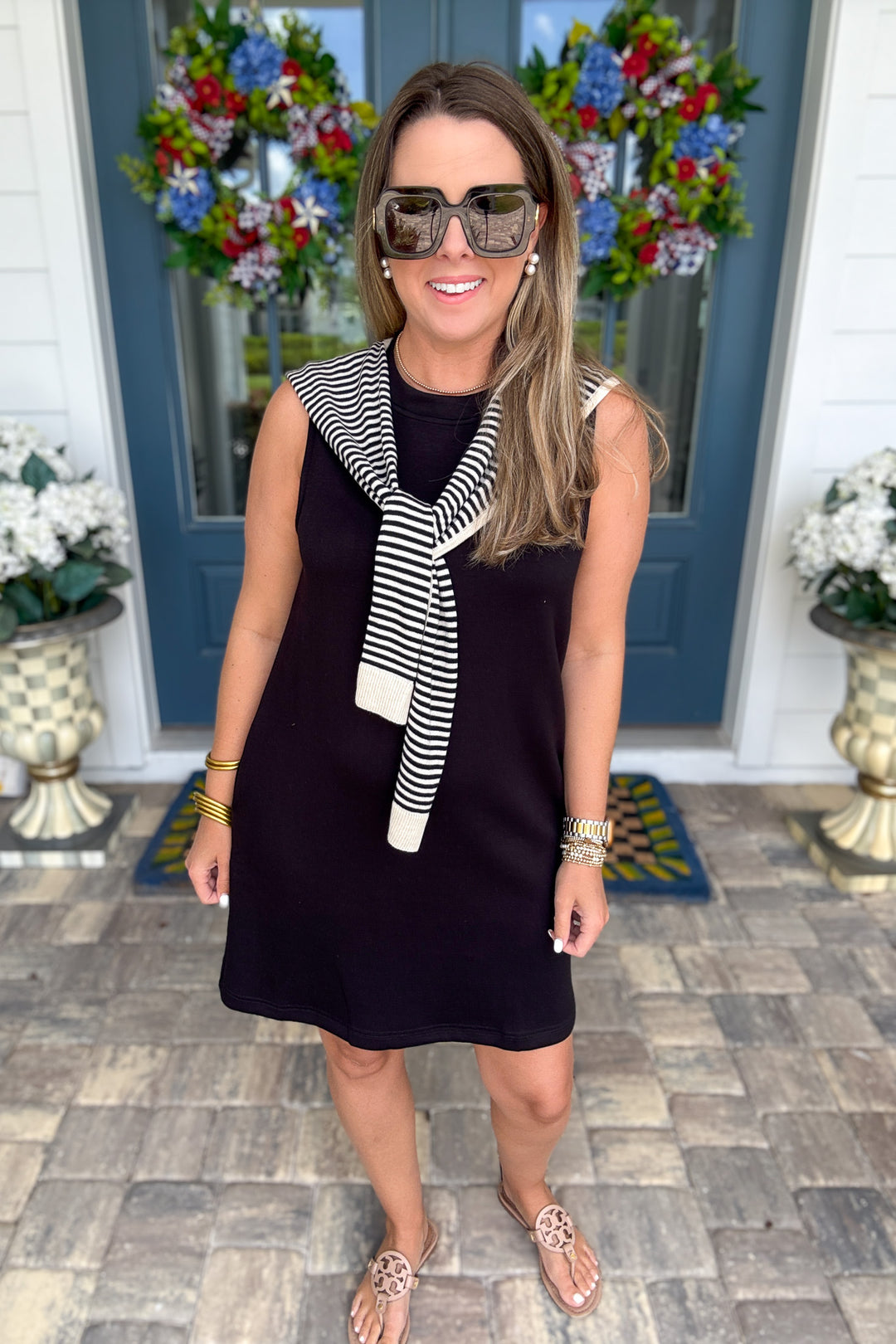 Chic And Easy Attached Sweater Dress - Black