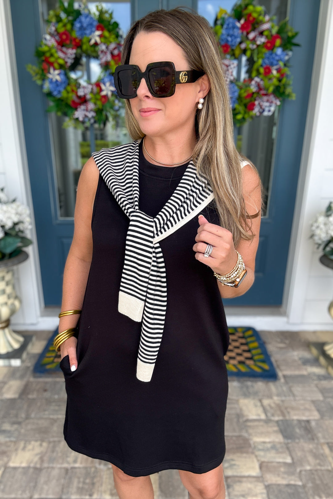 Chic And Easy Attached Sweater Dress - Black