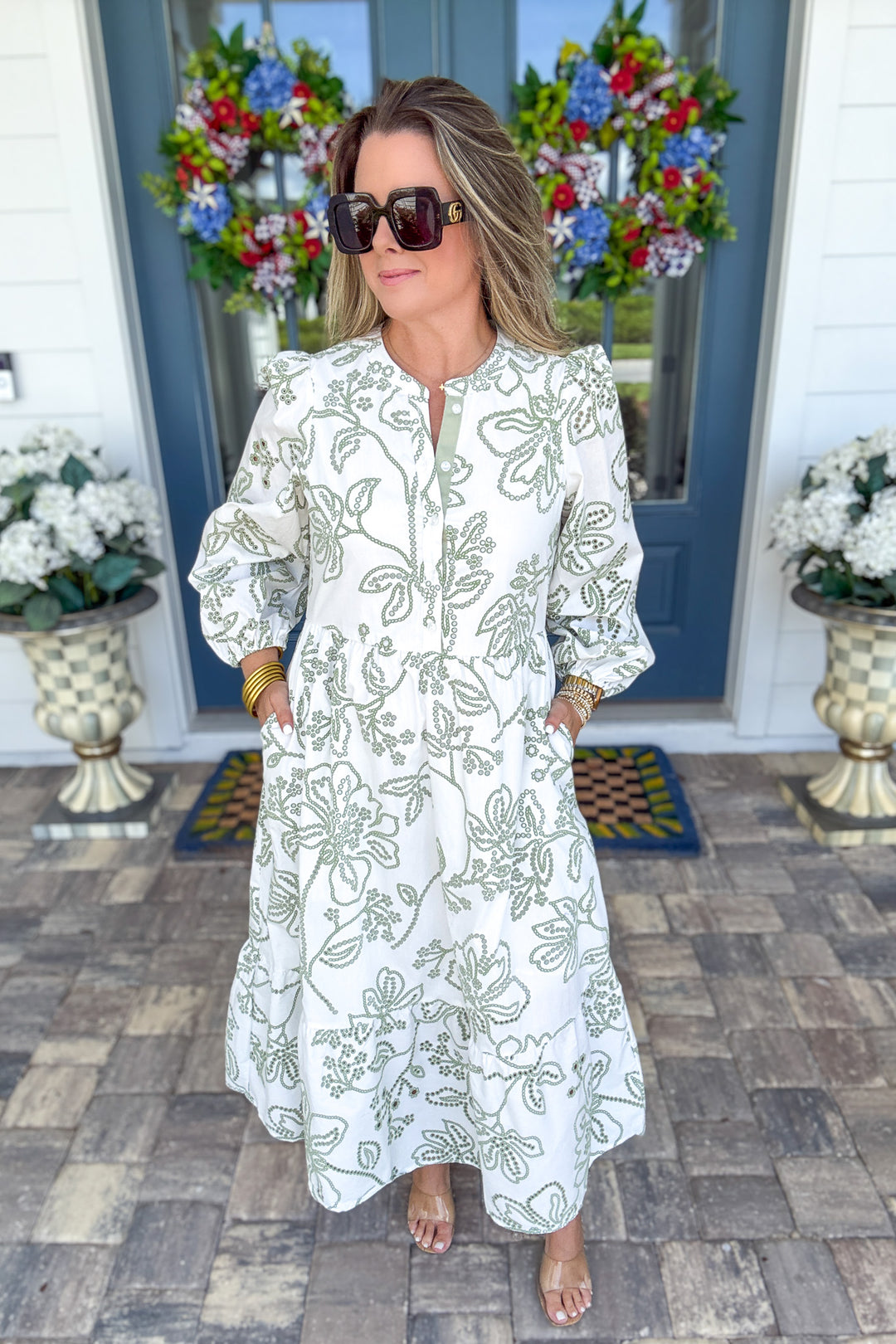 Mary Square: Riley Dress - Lacecap White