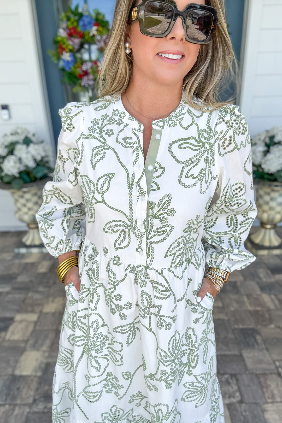 Mary Square: Riley Dress - Lacecap White