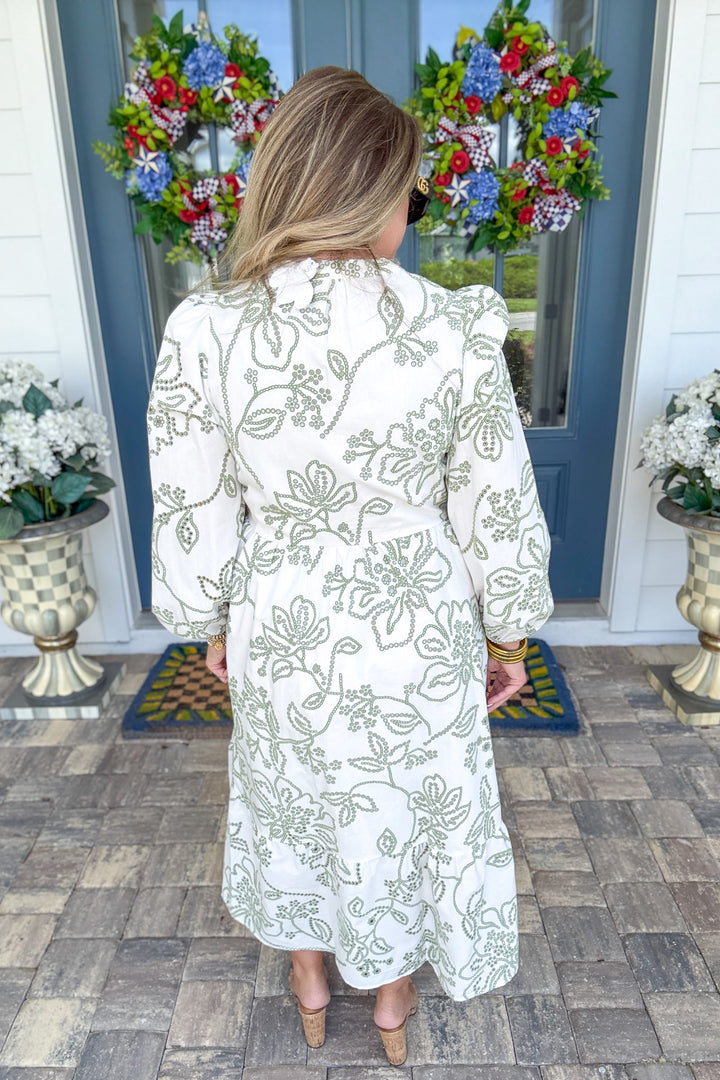 Mary Square: Riley Dress - Lacecap White