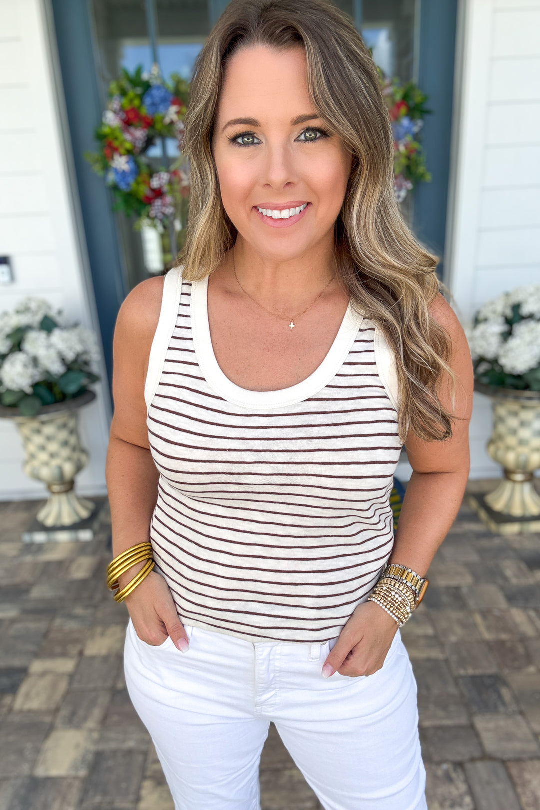 Z Supply: The Perfect Striped Tank - Sandalwood