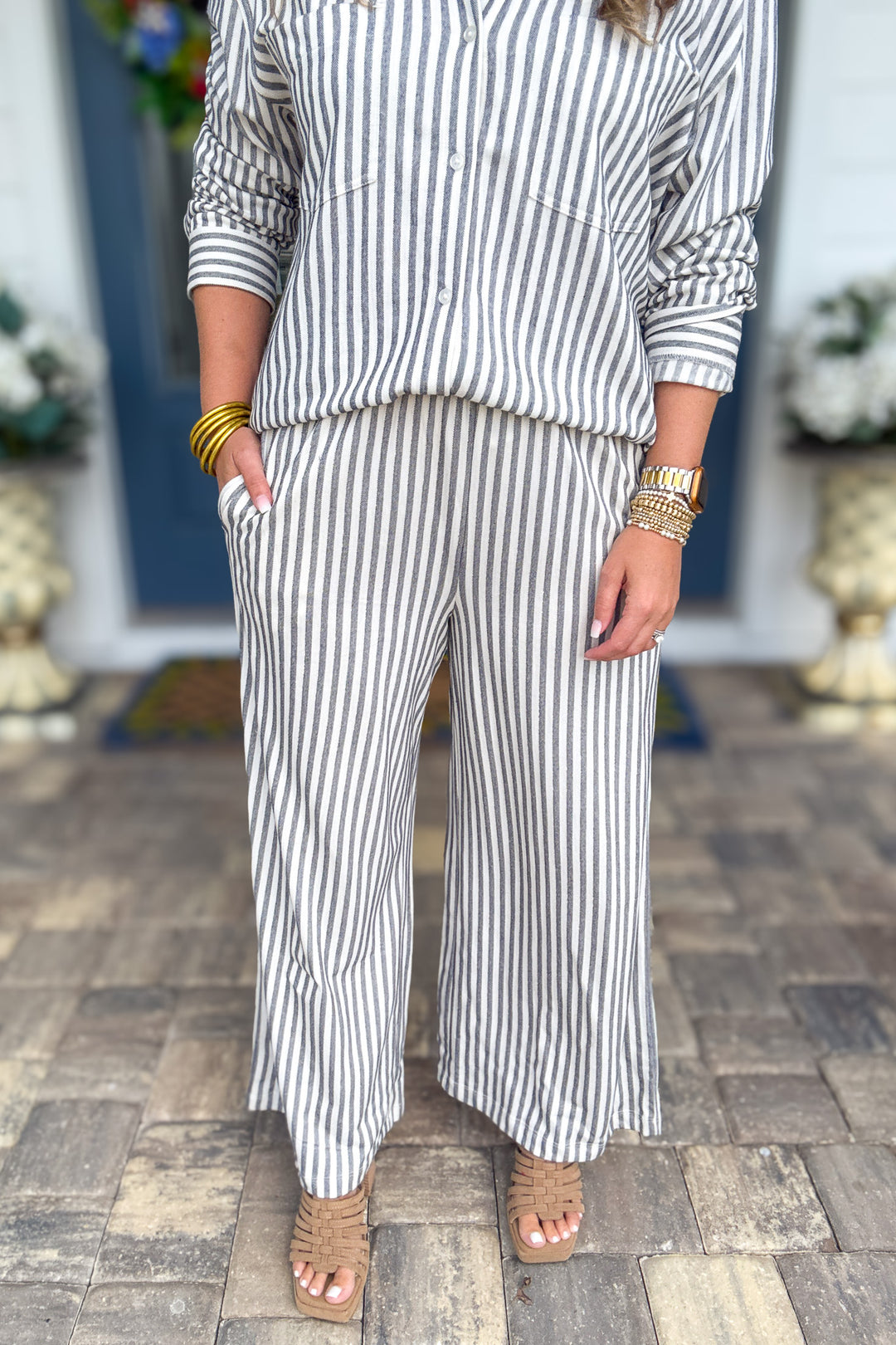 Z Supply: Scout Knit Striped Pant - Eclipse