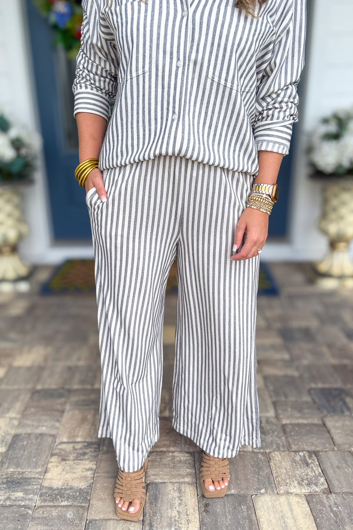 Z Supply: Scout Knit Striped Pant - Eclipse