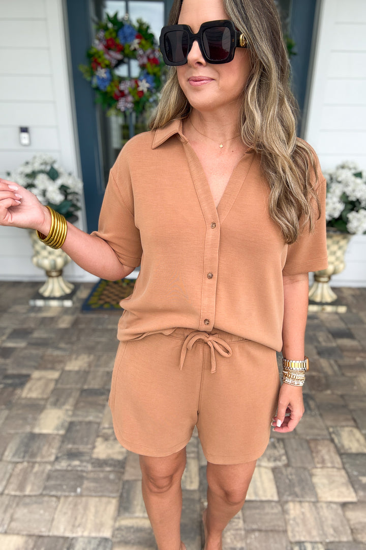 SPANX AirEssentials®: Sandwashed Button-Down Shirt - Maplewood