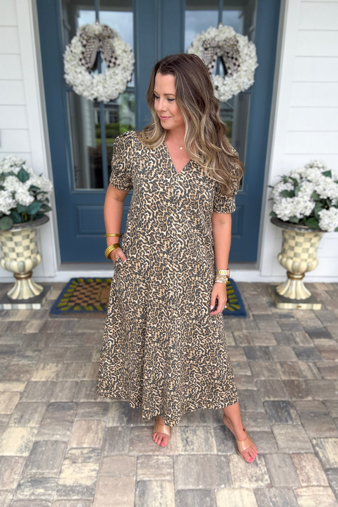 Golden Hour Leopard Midi Dress