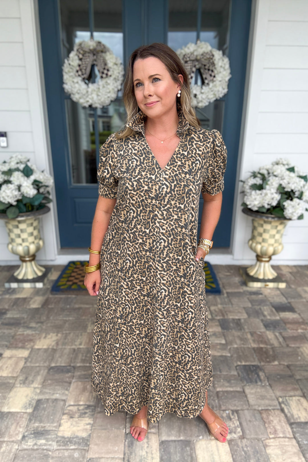 Golden Hour Leopard Midi Dress