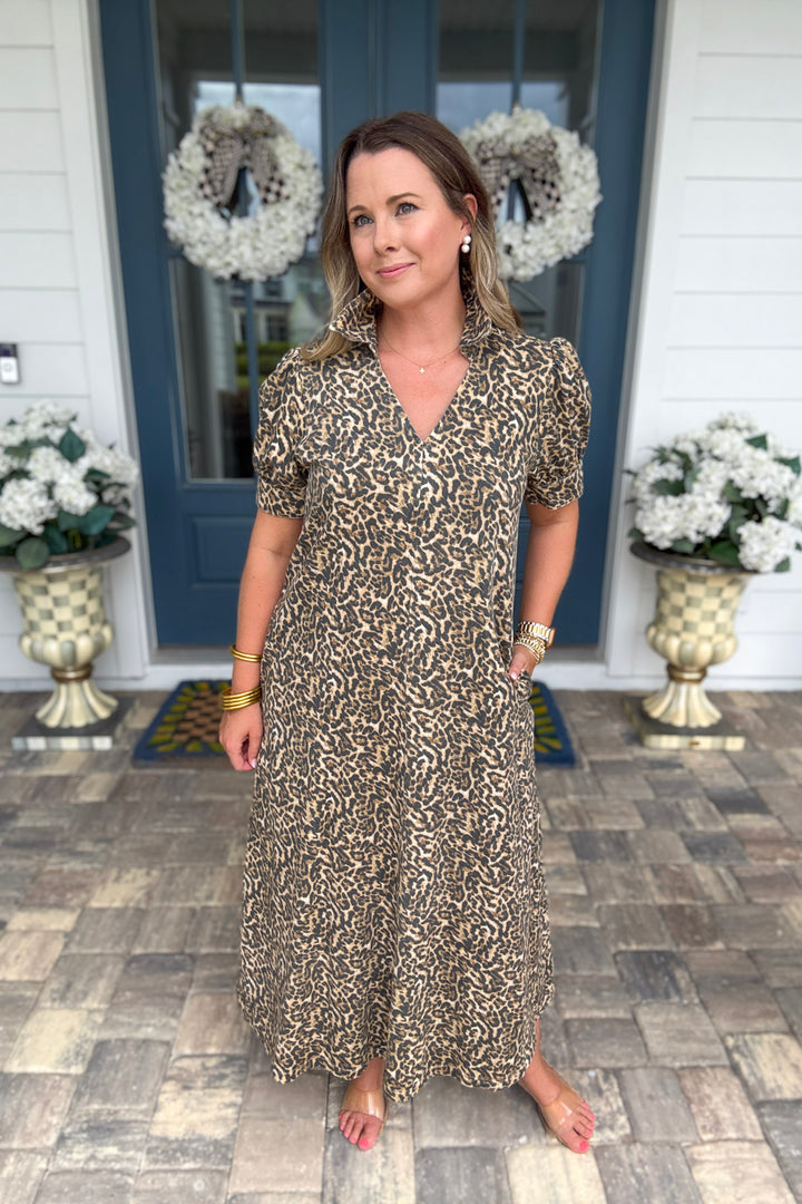 Golden Hour Leopard Midi Dress