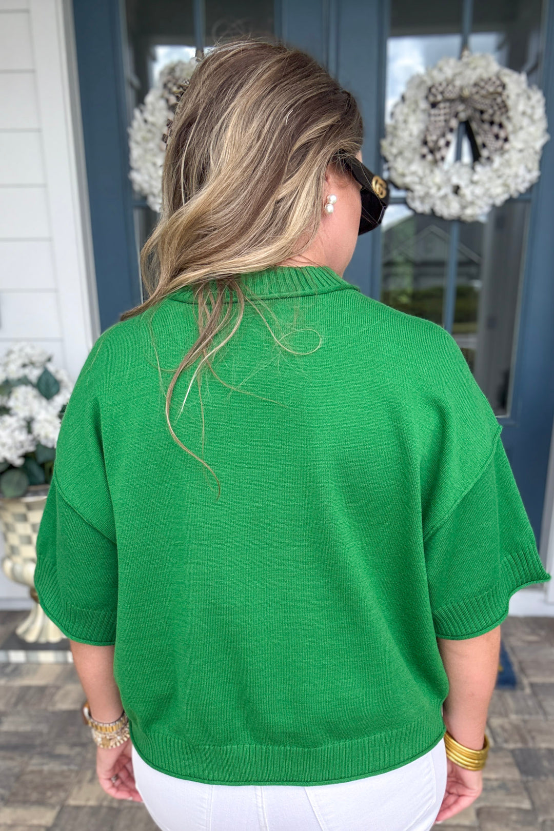 Vivienne Crew Neck Sweater - Kelly Green