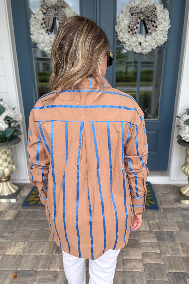 Stripe It Right Top - Mocha