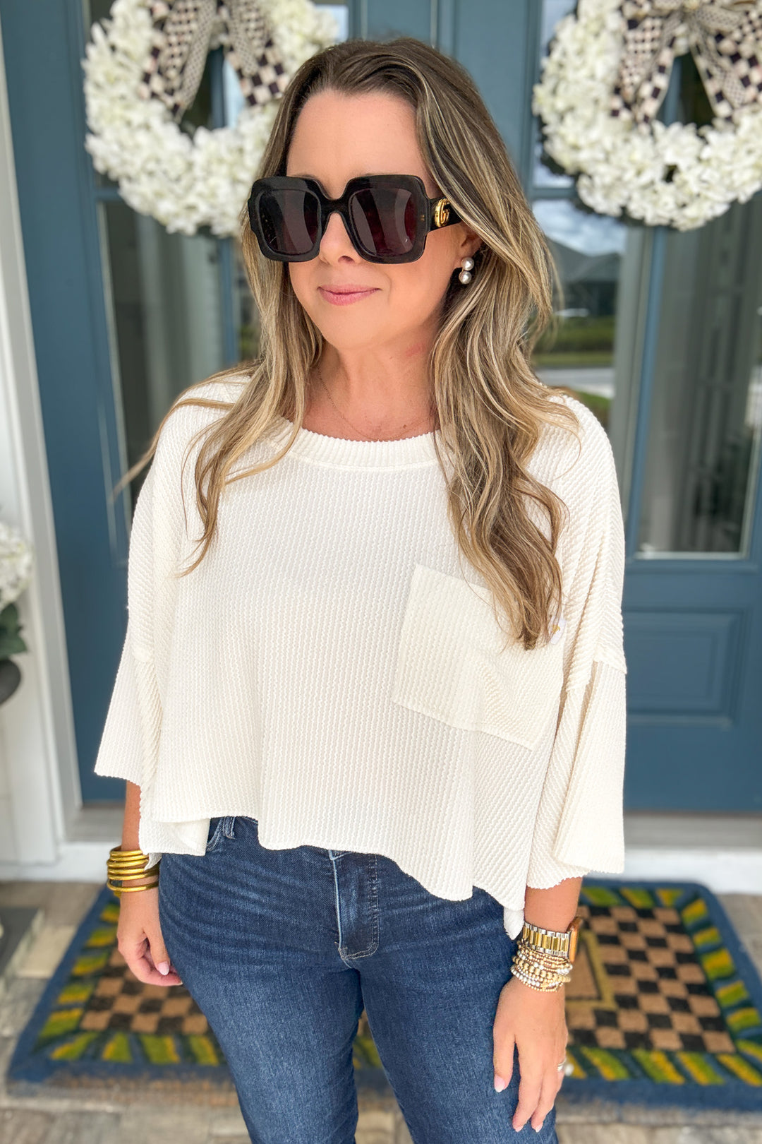 Simply Southern: Slouchy Ribbed Pocket Tee