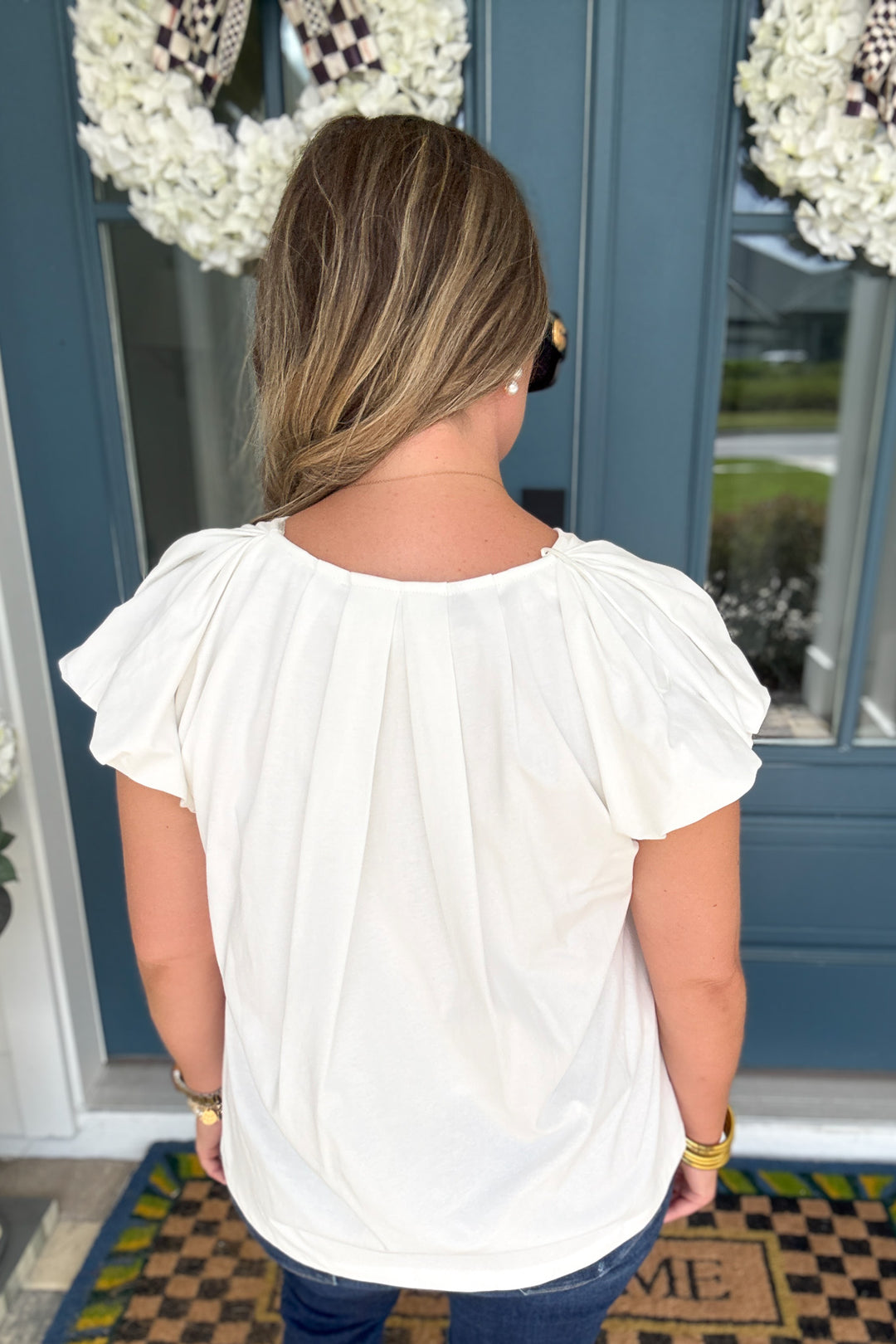 English Factory: V-neck Everyday Top - White