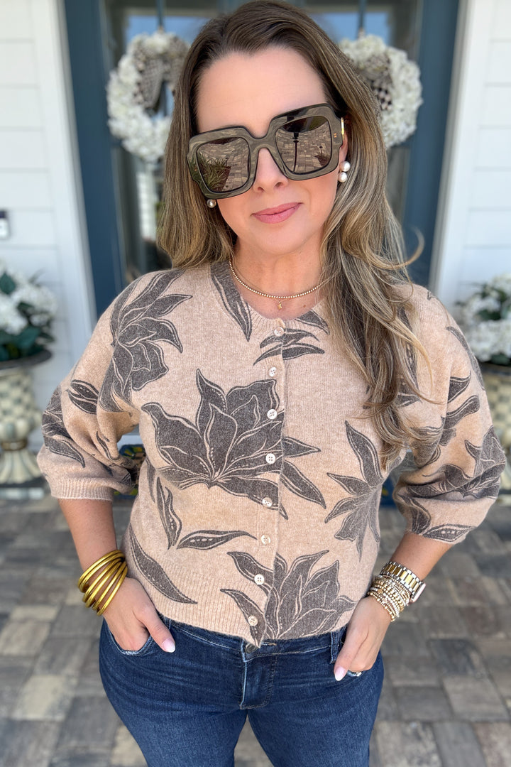 Z Supply: Valor Floral Cardigan - Soft Ecru