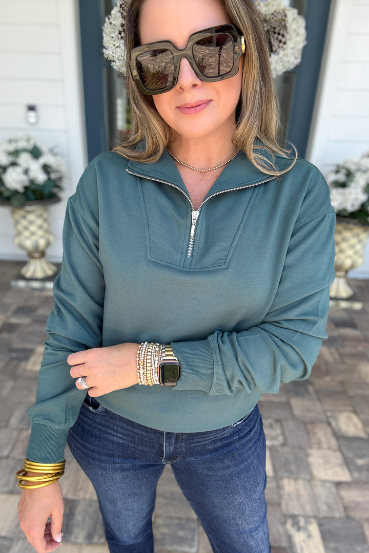 Z Supply: Gate Check Modal Sweatshirt - Emerald Cove