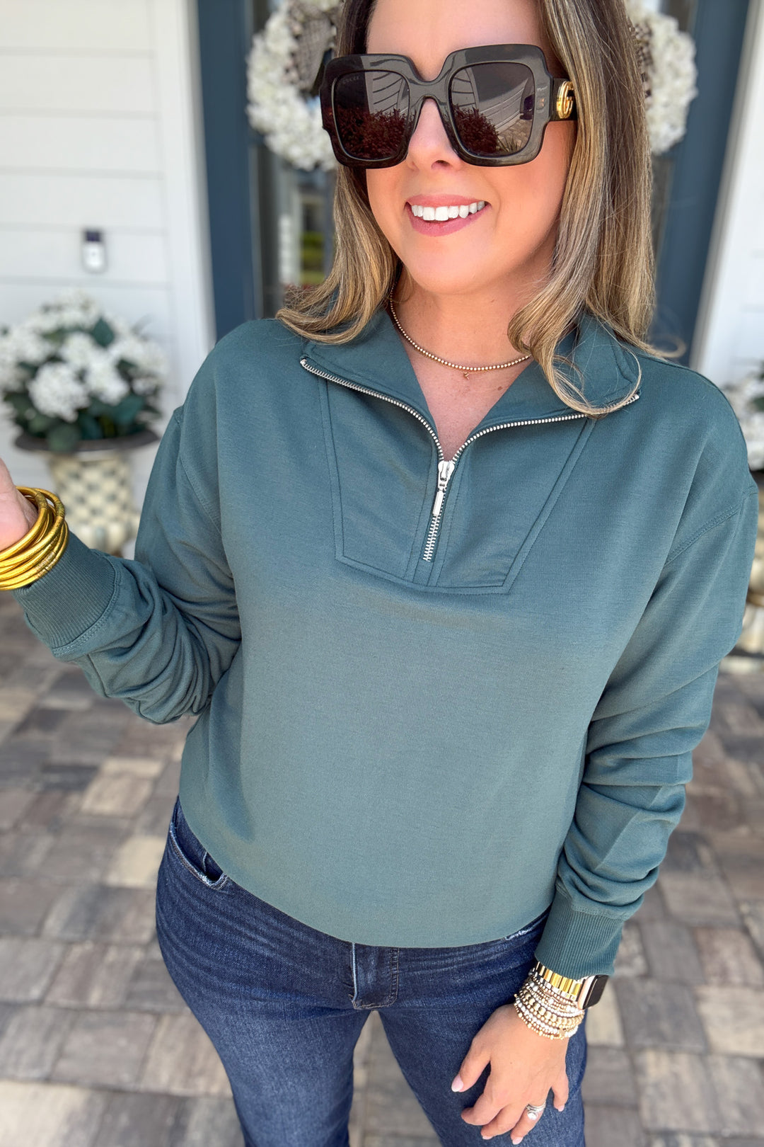 Z Supply: Gate Check Modal Sweatshirt - Emerald Cove