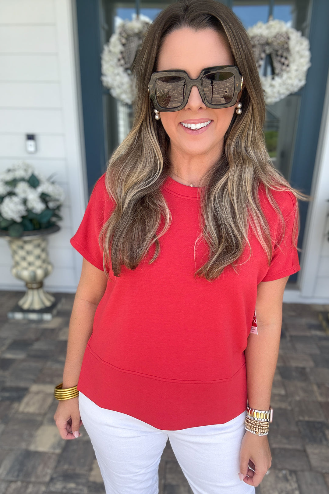 SPANX AirEssentials® Crewneck Tee - Lip Stain