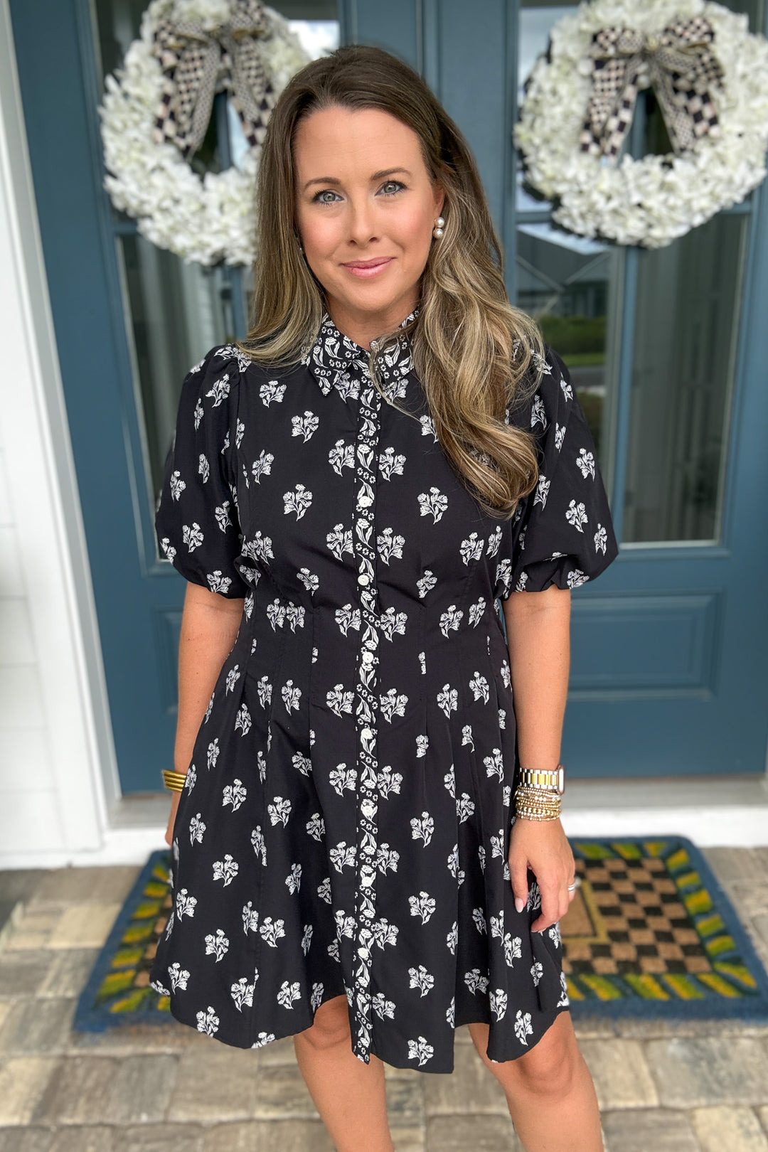 Mary Square: Rory Mini Dress - Moonlit Grace/Black