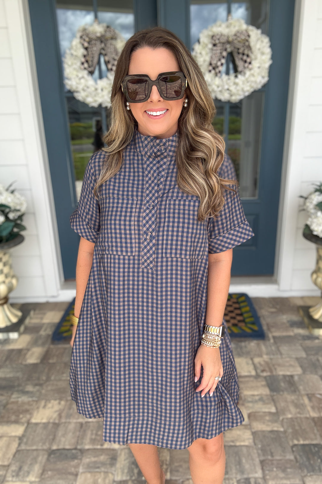 Autumn Check Shirt Dress